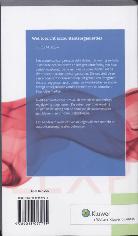 Achterkant van Wet toezicht accountantorganisaties