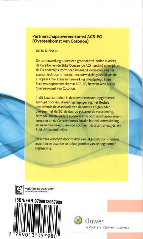 Achterkant van Partnerschapsovereenkomst ACS-EG (overeenkomst van Cotonou)