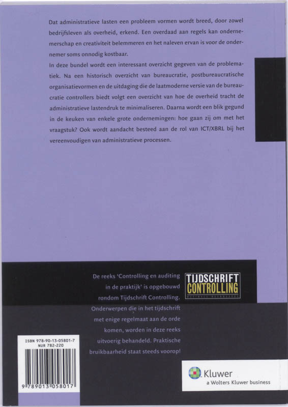 Achterkant van Controller en administratieve lasten