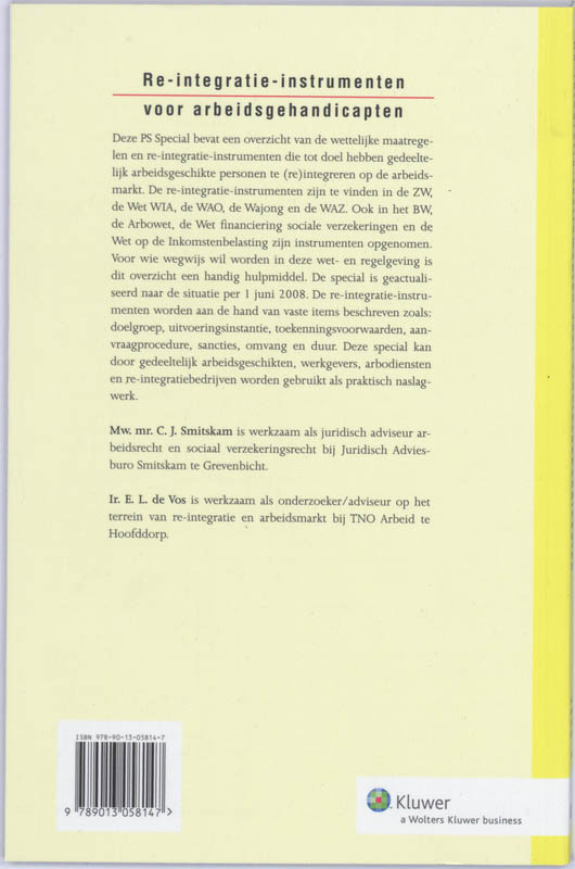Achterkant van Reïntegratieinstrumenten