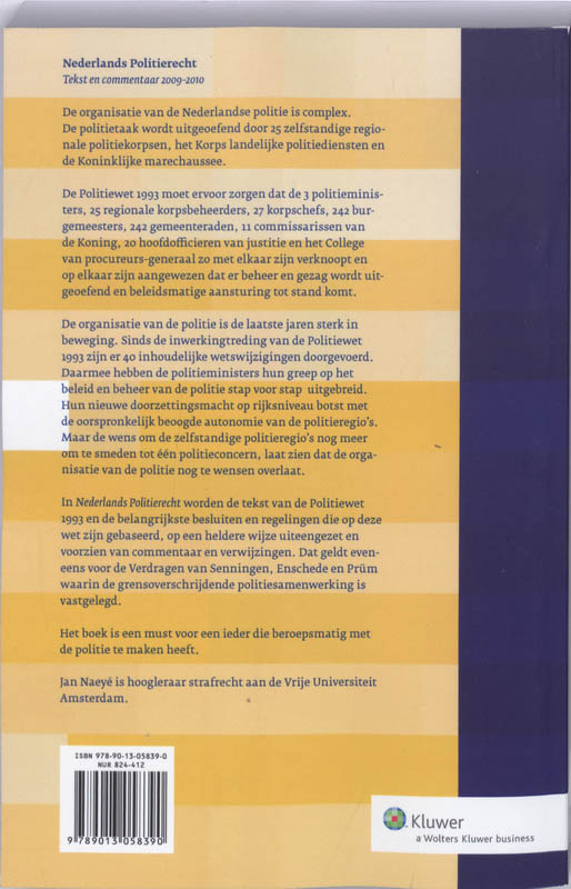 Achterkant van Nederlands Politierecht