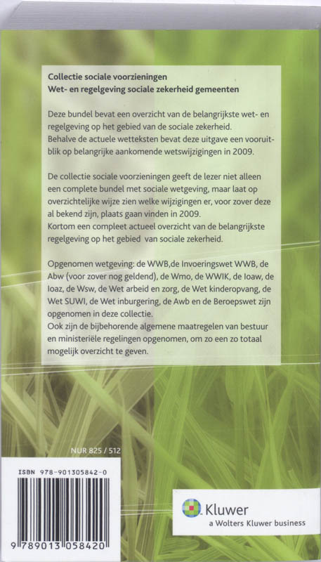 Achterkant van Collectie Sociale Voorzieningen