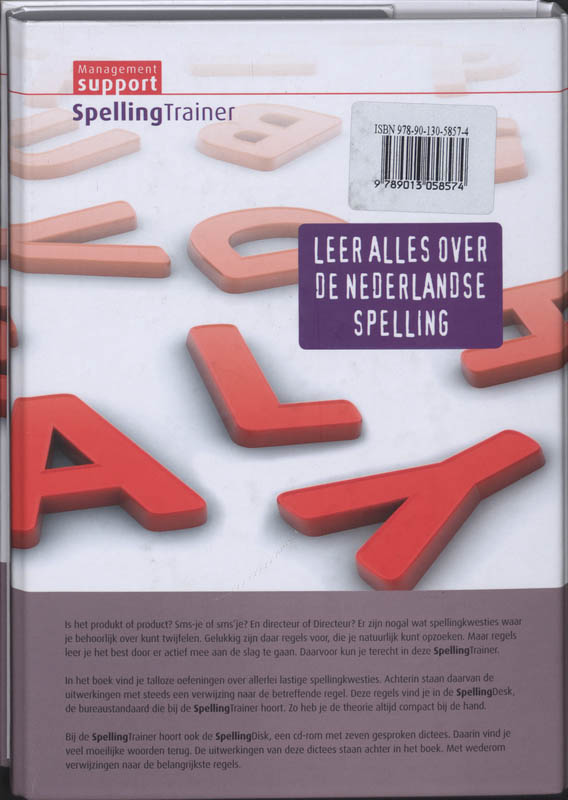 Achterkant van Spelling Trainer