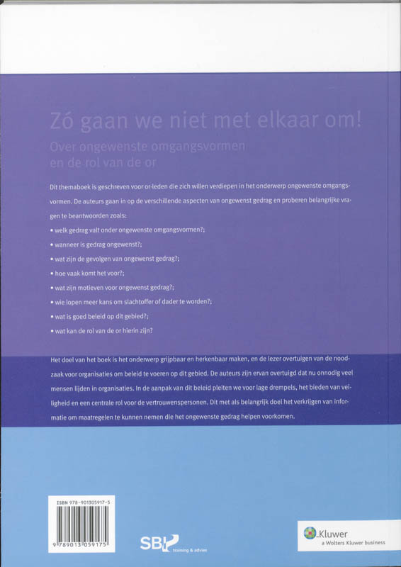 Achterkant van Zo gaan we niet met elkaar om!