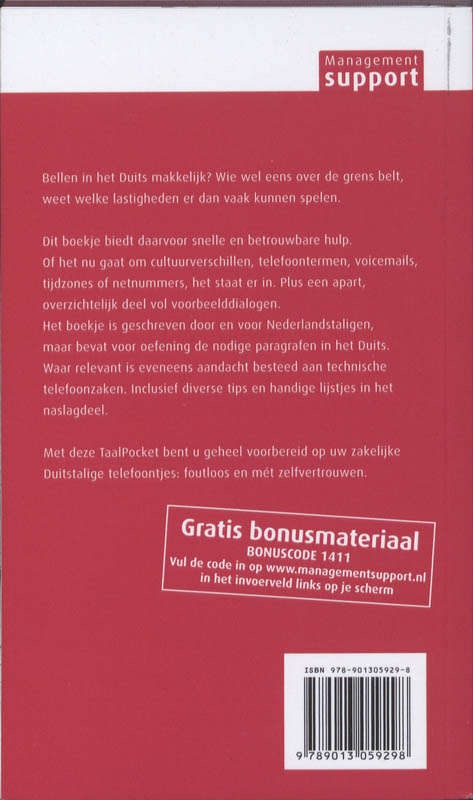 Achterkant van Telefonieren auf Deutsch
