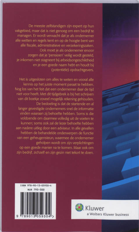 Achterkant van Werken voor jezelf