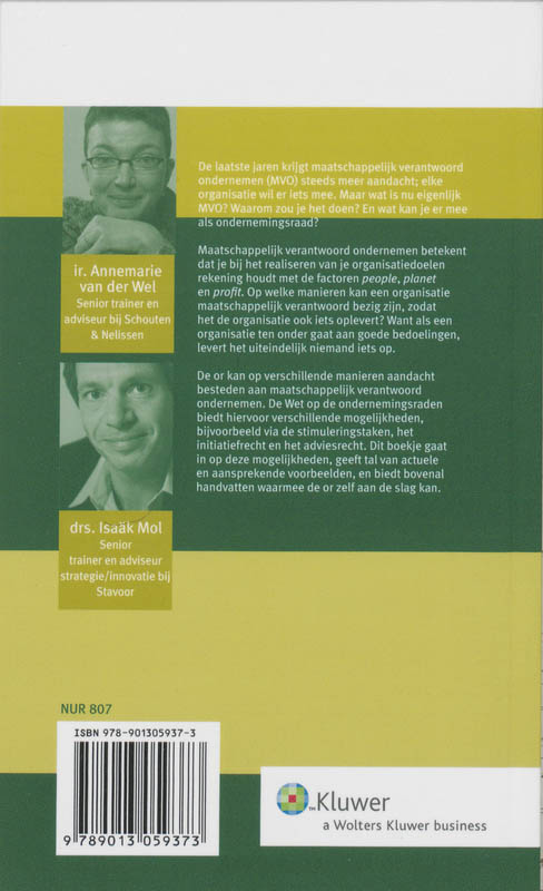 Achterkant van OR en maatschappelijk verantwoord ondernemen