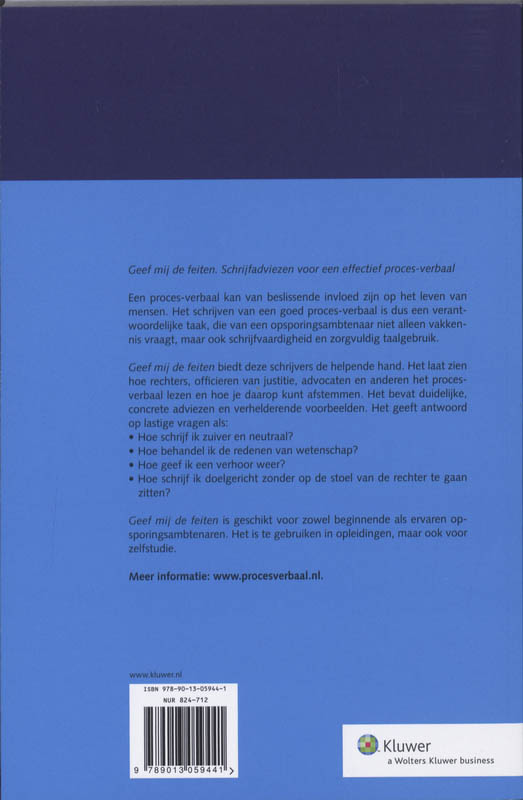 Achterkant van Geef mij de feiten
