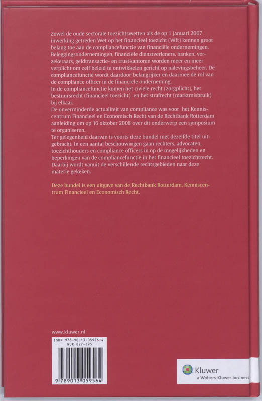 Achterkant van Compliance in het financieel toezichtrecht