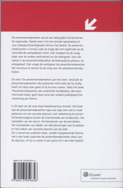 Achterkant van De preventiemedewerker aan het werk