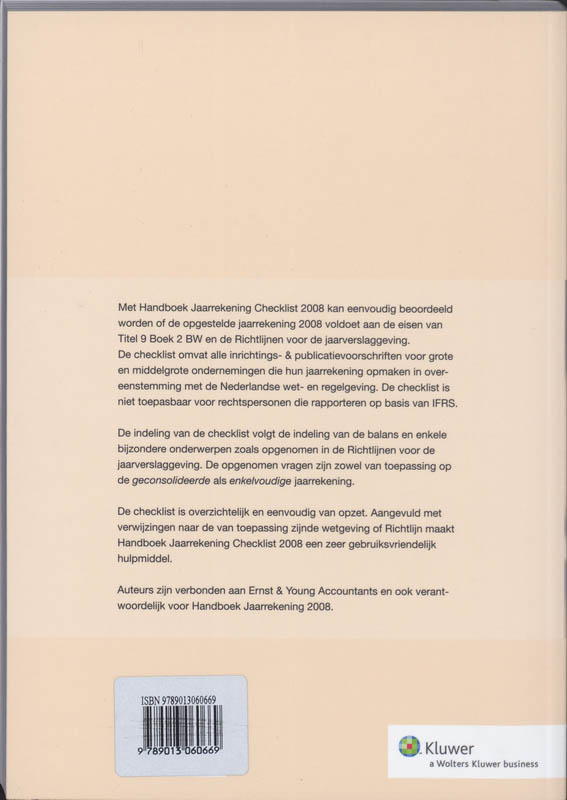 Achterkant van Handboek