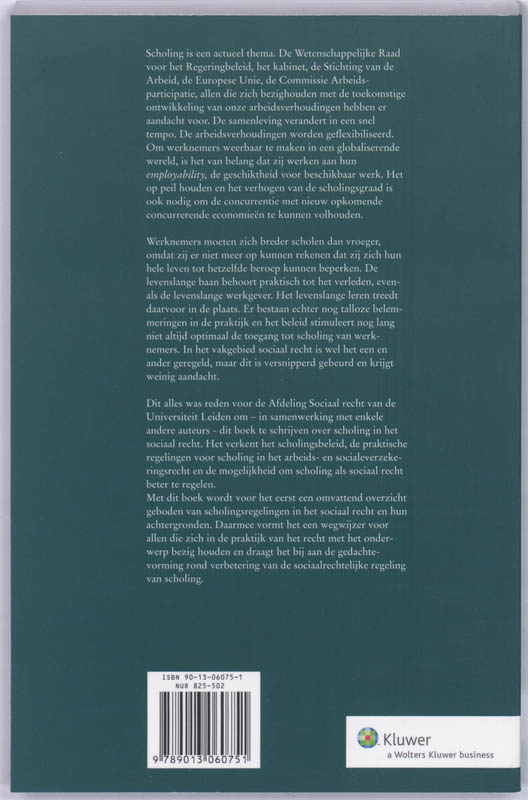 Achterkant van Scholing in het sociaal recht