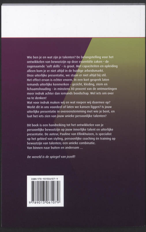 Achterkant van Innerlijk talent, uiterlijke presentatie