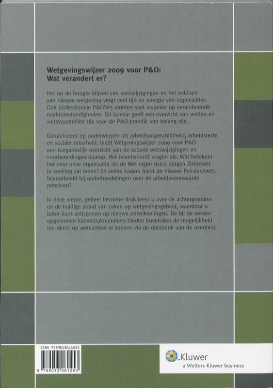Achterkant van Wetgevingswijzer 2009 voor P&O : Wat verandert er?