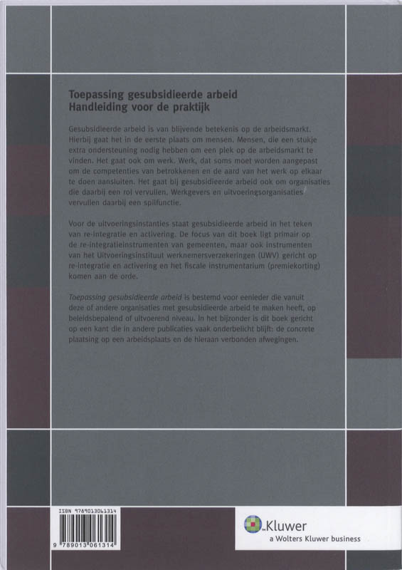 Achterkant van Toepassing gesusidieerde arbeid