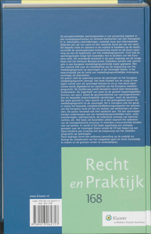 Achterkant van Sport en mededingingsrecht