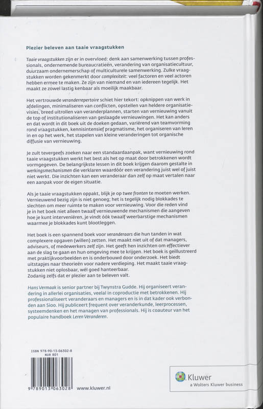 Achterkant van Plezier beleven aan taaie vraagstukken
