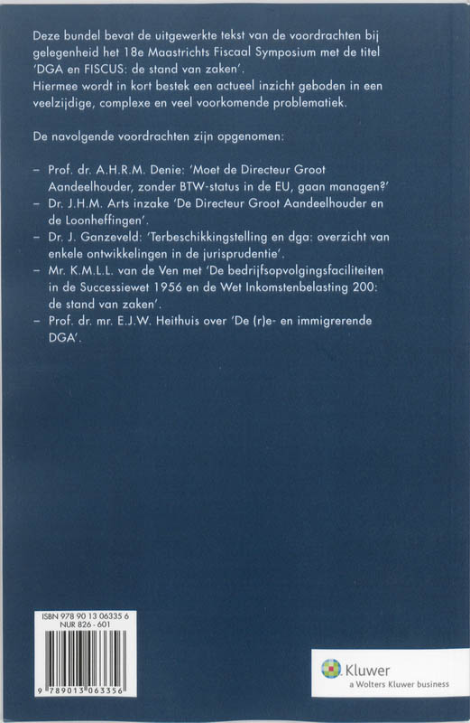 Achterkant van DGA en fiscus
