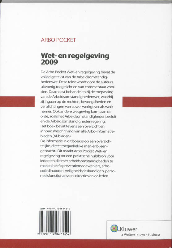 Achterkant van Arbopocket