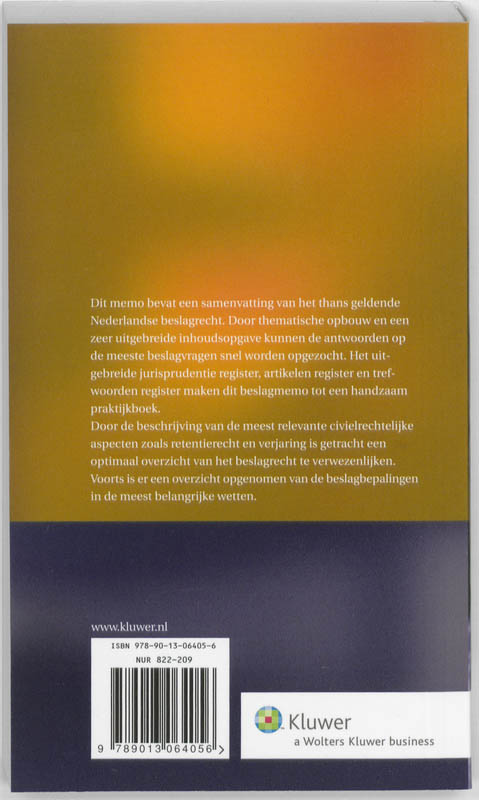 Achterkant van Memo beslagrecht 2009