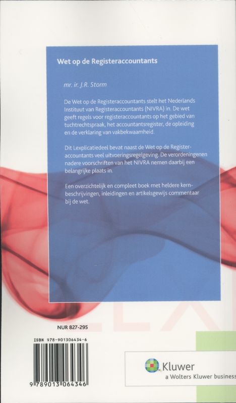 Achterkant van Wet op de Registeraccountants