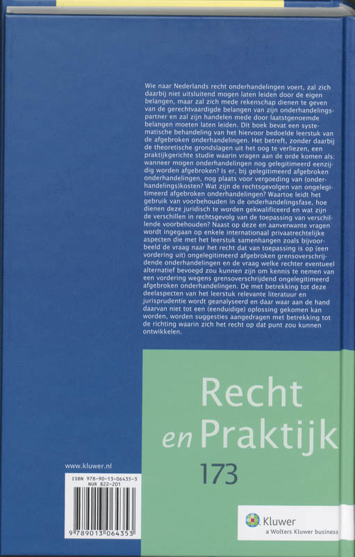Achterkant van Afgebroken onderhandelingen en voorbehouden