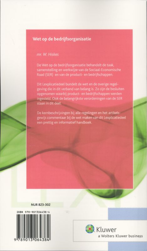 Achterkant van wet op de bedrijfaorganisatie