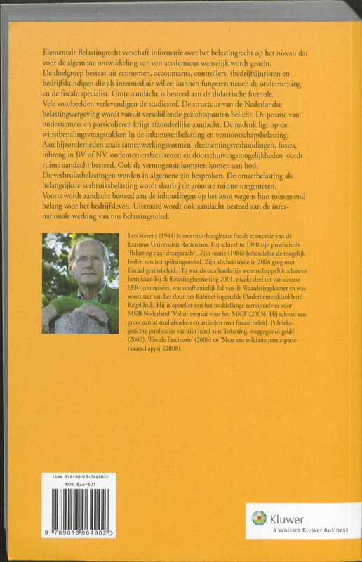 Achterkant van Elementair belastingrecht (theorieboek)