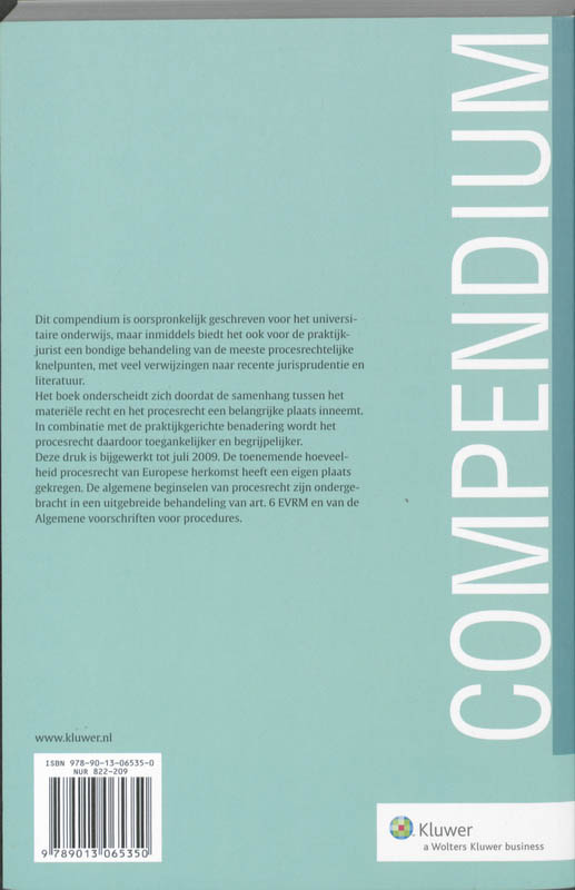Achterkant van Compendium van het Burgerlijk procesrecht