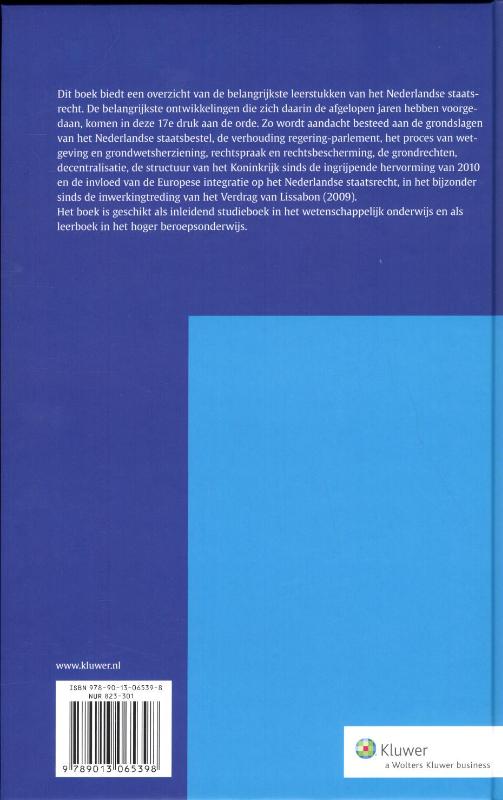 Achterkant van Beginselen van het Nederlands staatsrecht