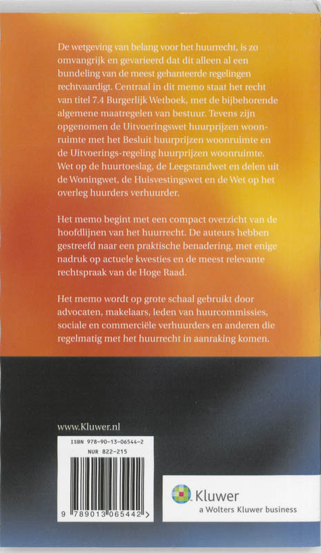 Achterkant van Huurrechtmemo 2009/2010