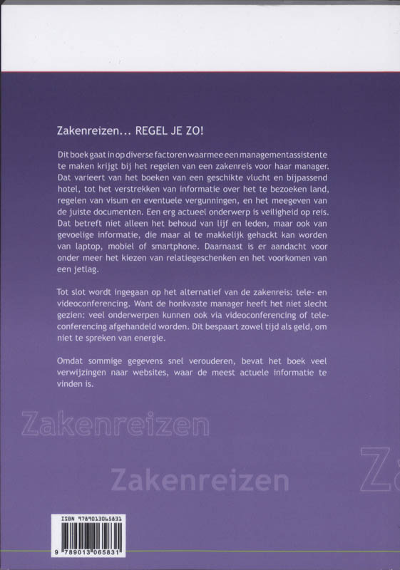 Achterkant van Zakenreizen... regel je zo!