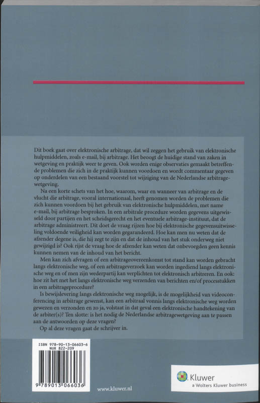 Achterkant van E-Arbitration