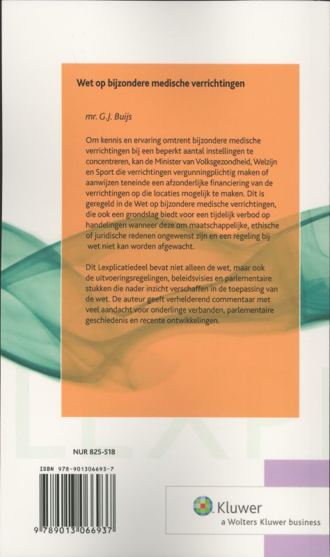 Achterkant van Wet op bijzondere medische verrichtingen