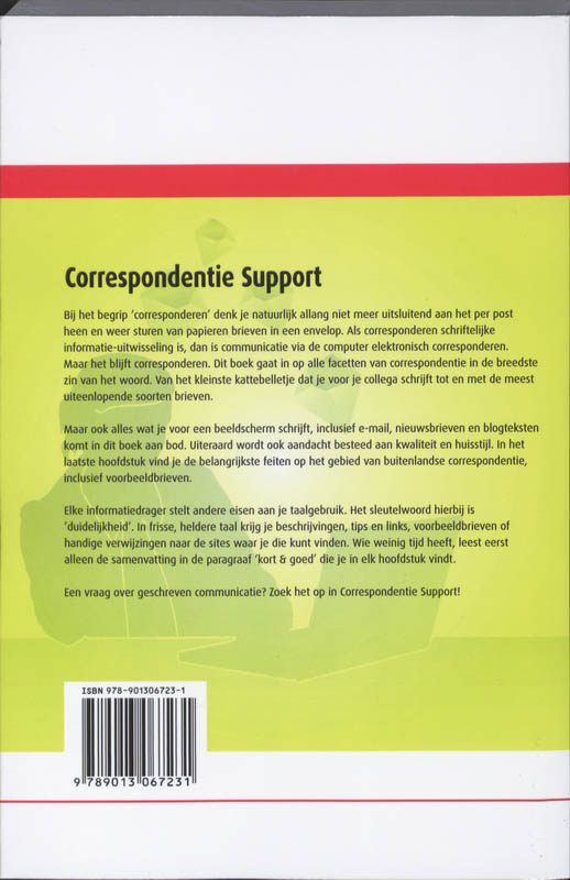 Achterkant van Correspondentie Support