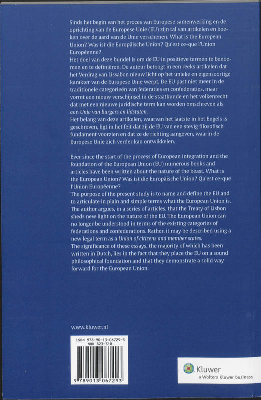 Achterkant van De EU als Unie van burgers en lidstaten