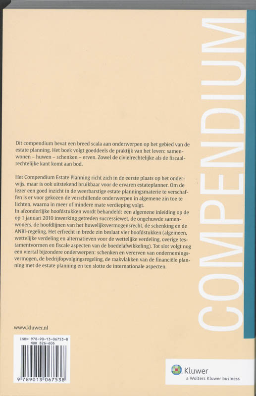 Achterkant van Compendium Estate planning