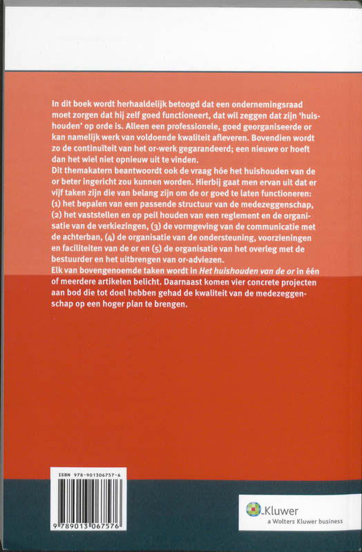 Achterkant van Het huishouden van de or