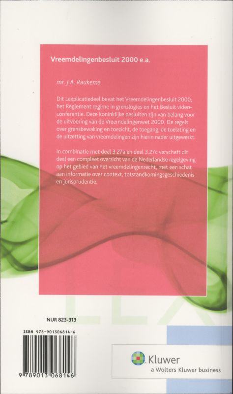 Achterkant van Vreemdelingenbesluit 2000 e.a.