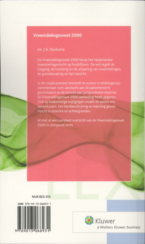 Achterkant van Vreemdelingenwet 2000