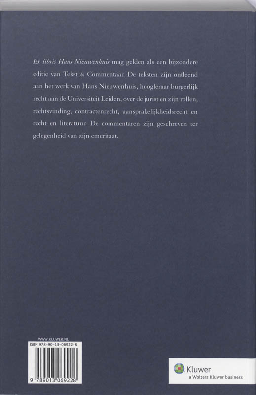 Achterkant van Ex Libris Hans Nieuwenhuis