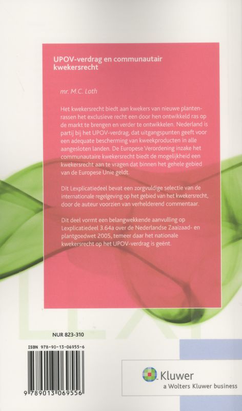 Achterkant van UPOV-verdrag en Communautair kwekersrecht