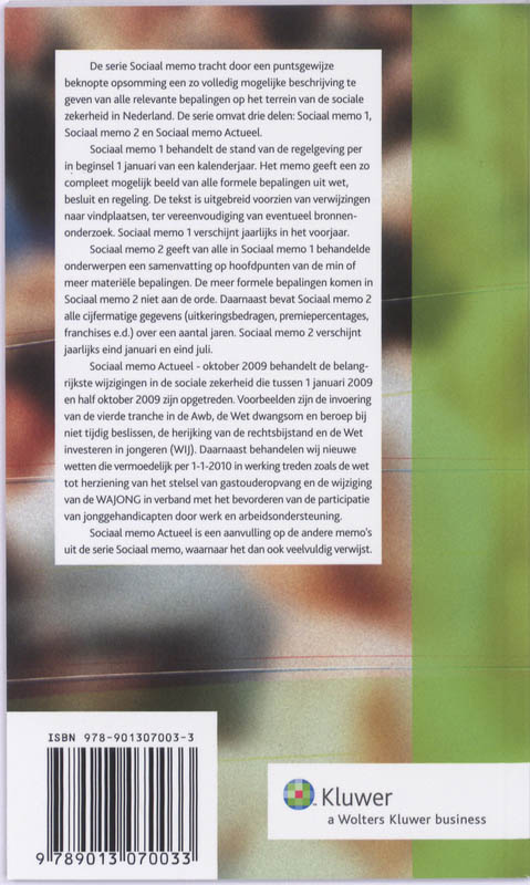 Achterkant van Sociaal Memo Actueel 2009