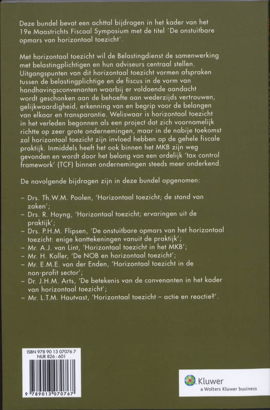 Achterkant van De onstuitbare opmars van horizontaal toezicht