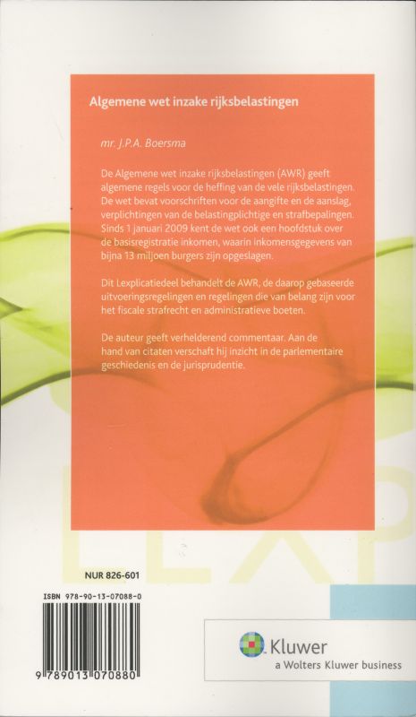 Achterkant van Algemene wet inzake rijksbelastingen