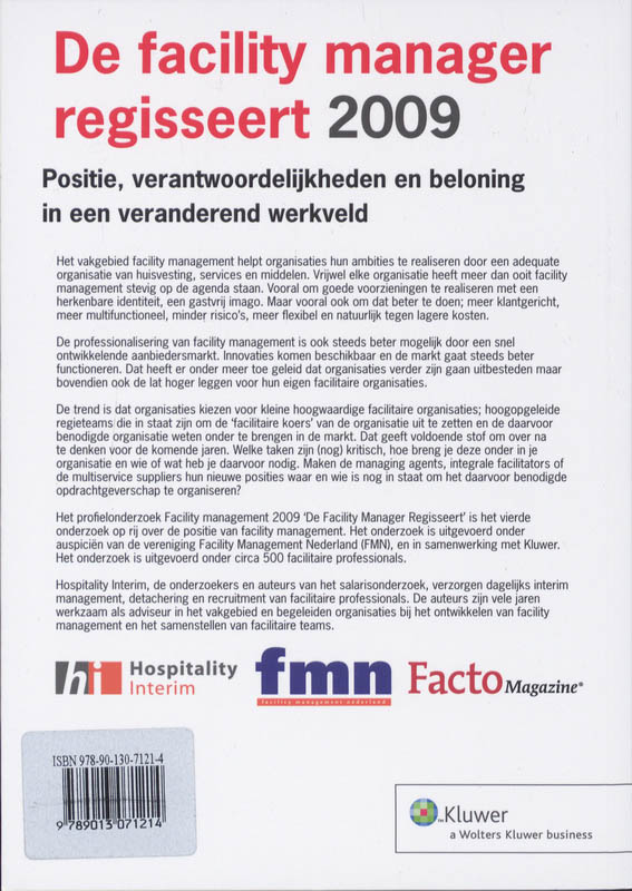 Achterkant van De facility manager regisseert