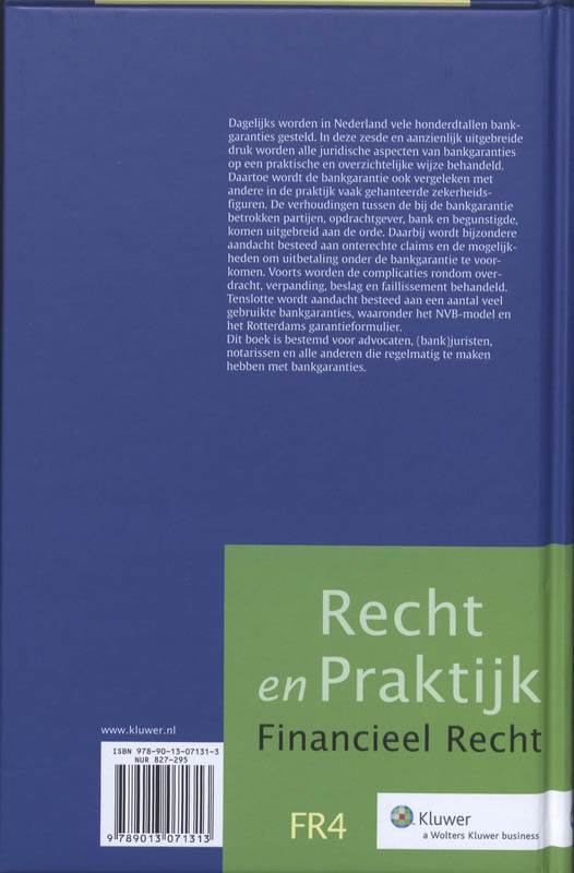 Achterkant van Bankgarantie