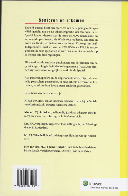 Achterkant van Senioren en inkomen