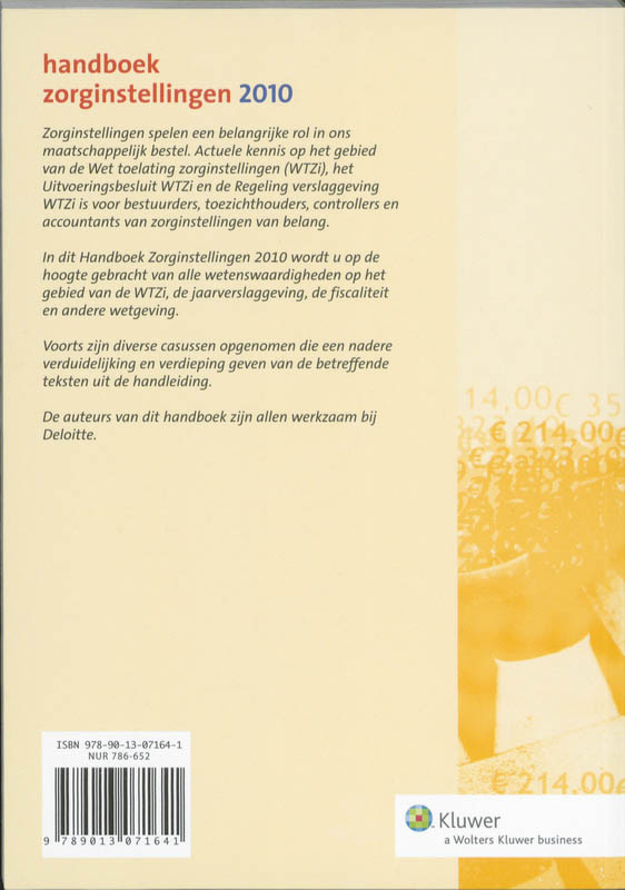 Achterkant van Handboek zorginstellingen 2010