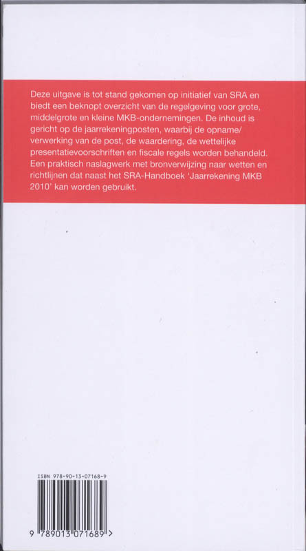 Achterkant van Jaarrekening MKB Checklist 2010
